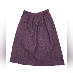 Summit Sportswear Vintage Burgundy Tweed Chevron Midi Skirt 26x28